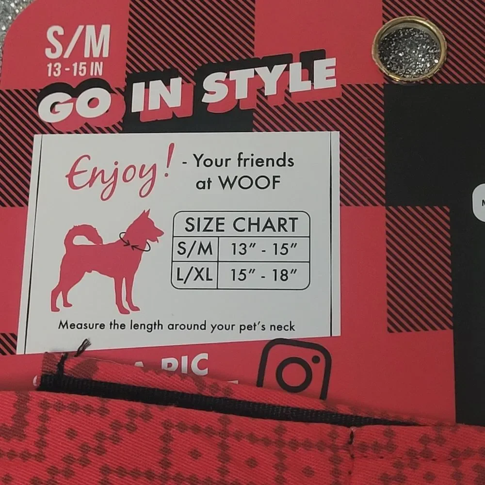 Woof Pet Bandana Official Cookie Tester Adjustable Neck Small-Medium Dog New OOS